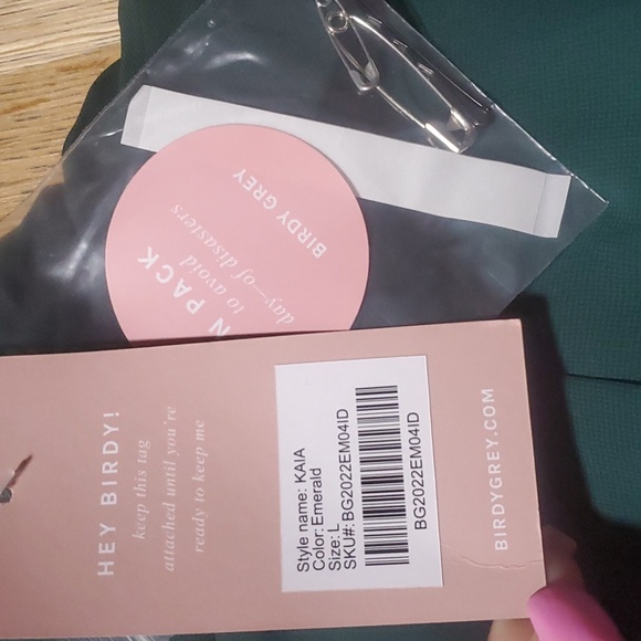 NWT KAIA Dress Chiffon Emerald - Picture 5 of 7